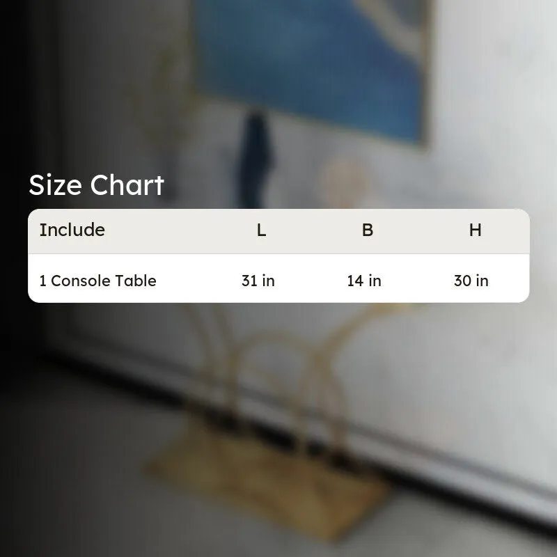 Artistic Curved Metal Console Table with Marble Top - Small media 5