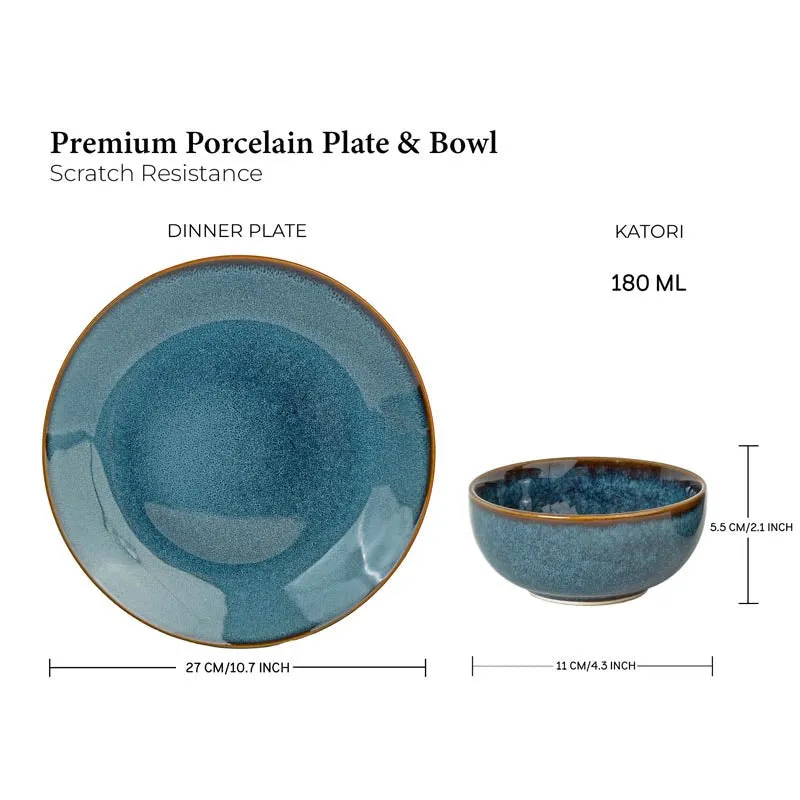 Tarangini Handmade Dinner Set (Blue) - 8 Piece Set media 5