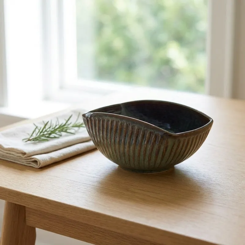 Ceramic Olive Rectangular Bowl media 3