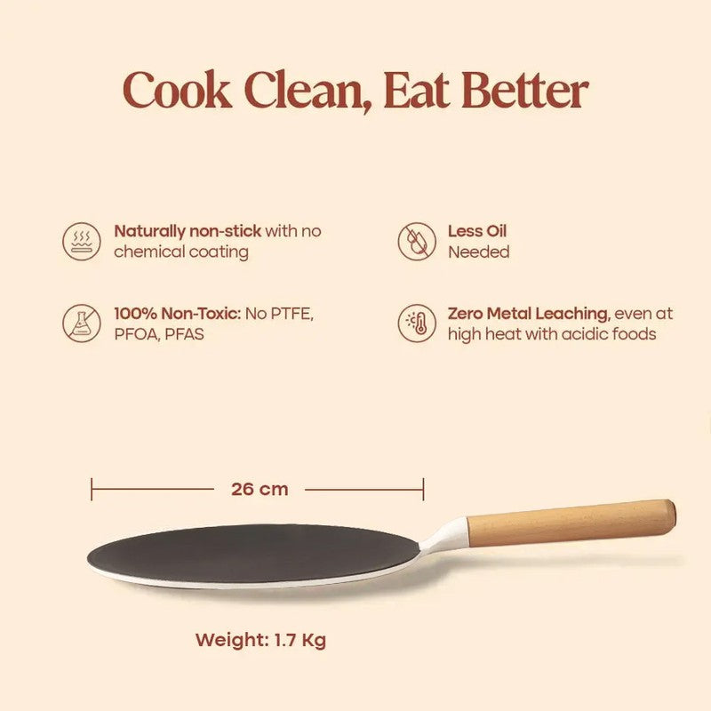 Cumin Co Enamel Cast Iron Roti Tawa - White media 12
