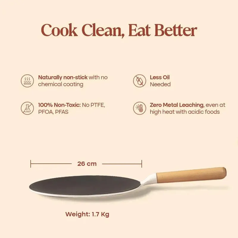 Cumin Co Enamel Cast Iron Roti Tawa - White media 12