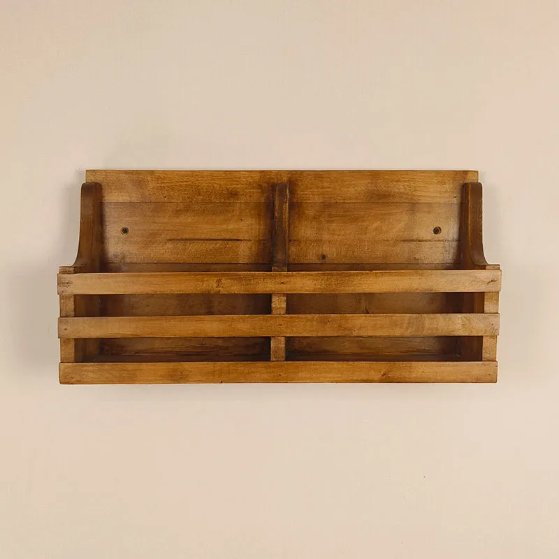 Modulo Wooden Wall Shelf Organiser with Key Holders media 5