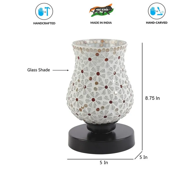 Emberora Mosaic Glass Table Lamp With Wooden Base - Multicolor media 8