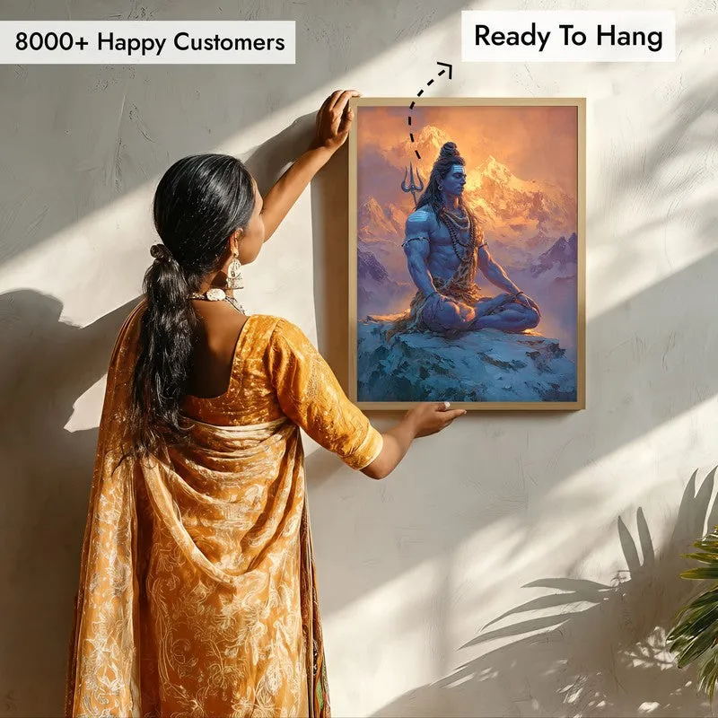 Mahadev in Deep Trance II Archival Paper Wall Art - Natural Brown Frame media 7