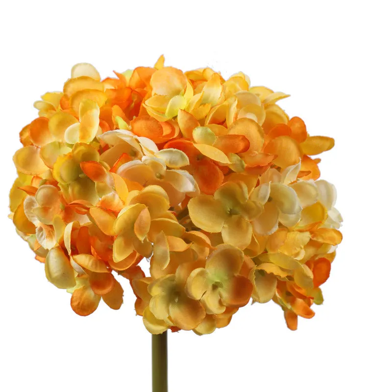 Artificial Realistic Hydrangea Flower Stick (Yellow) - Set Of Three media 5