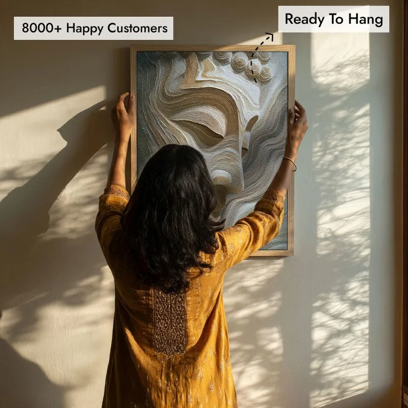 Buddha of Inner Peace Archival Paper Wall Painting With Brown Frame media 7