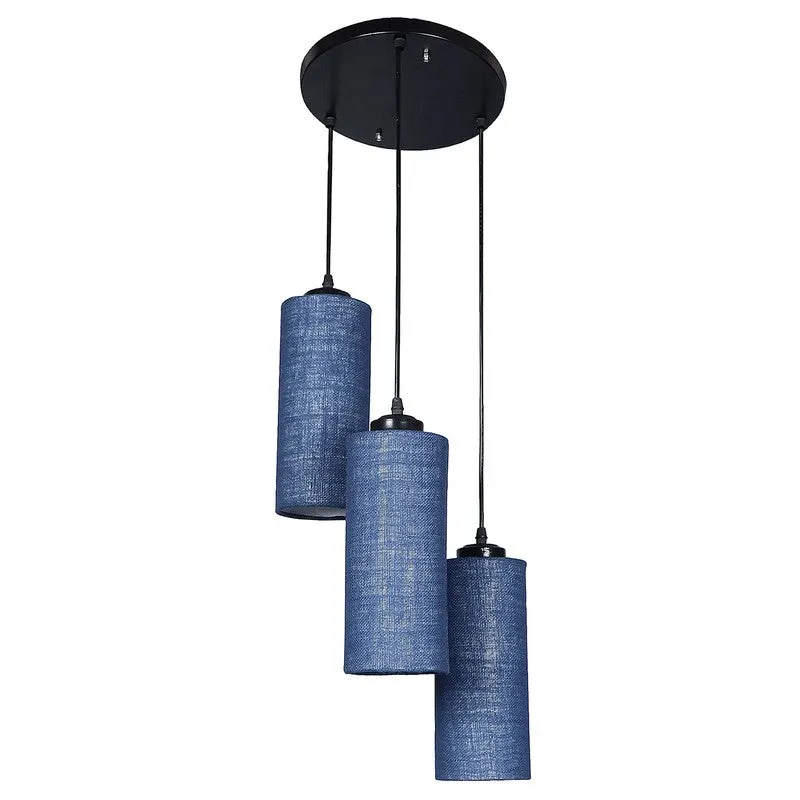 Cylentra Triple Metal Ceiling Lamp - Blue media 4