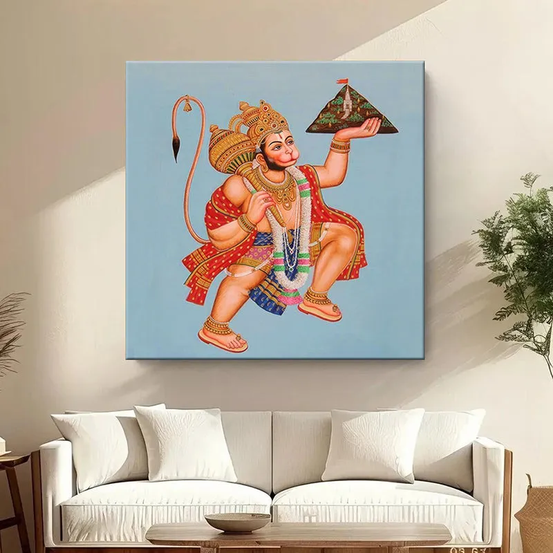 Mahabali Anjaneya Poly Canvas Wall Painting media 1