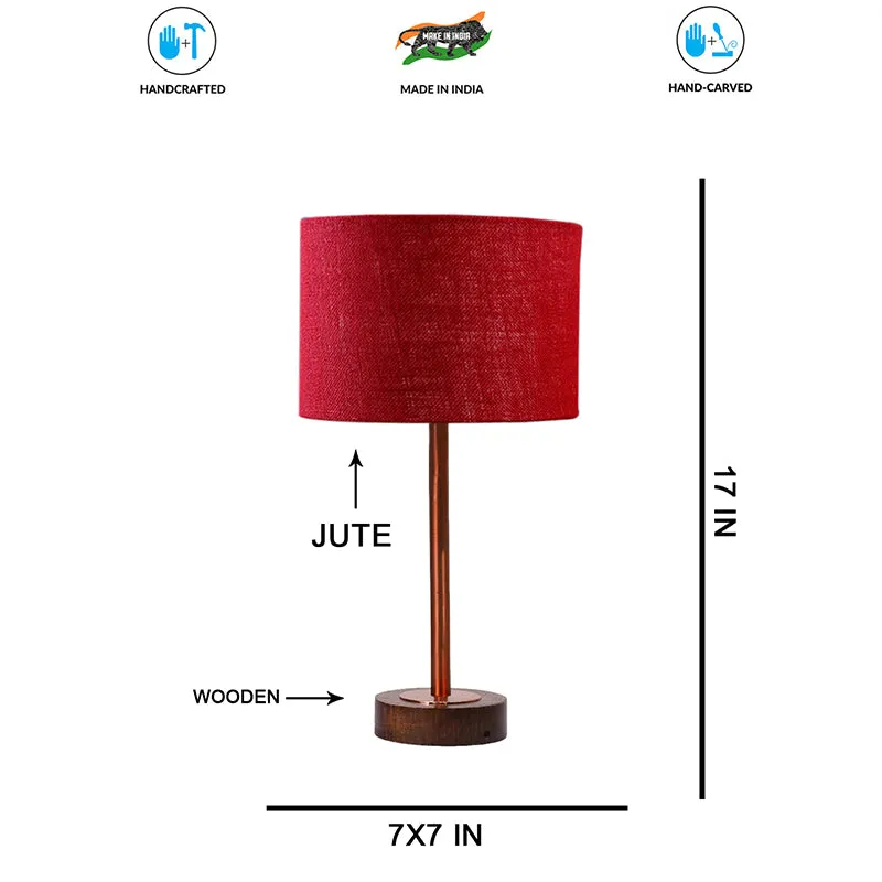 Sienna I Rodin Wooden Table Lamp - Maroon,Copper,Brown media 7
