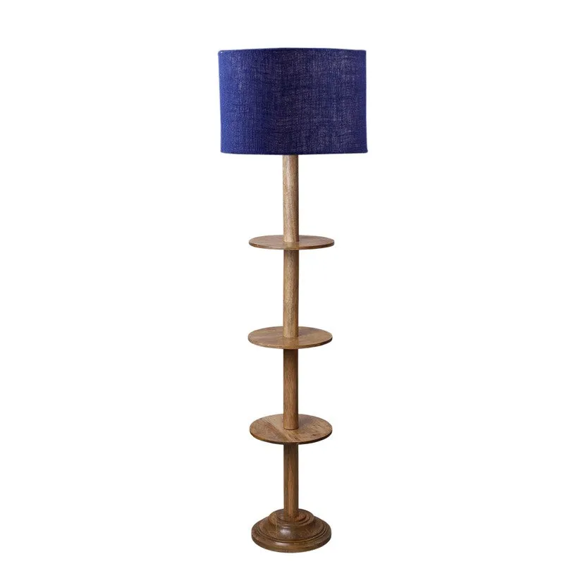 LumiCrate Tower Wooden Floor Lamp - Blue media 5
