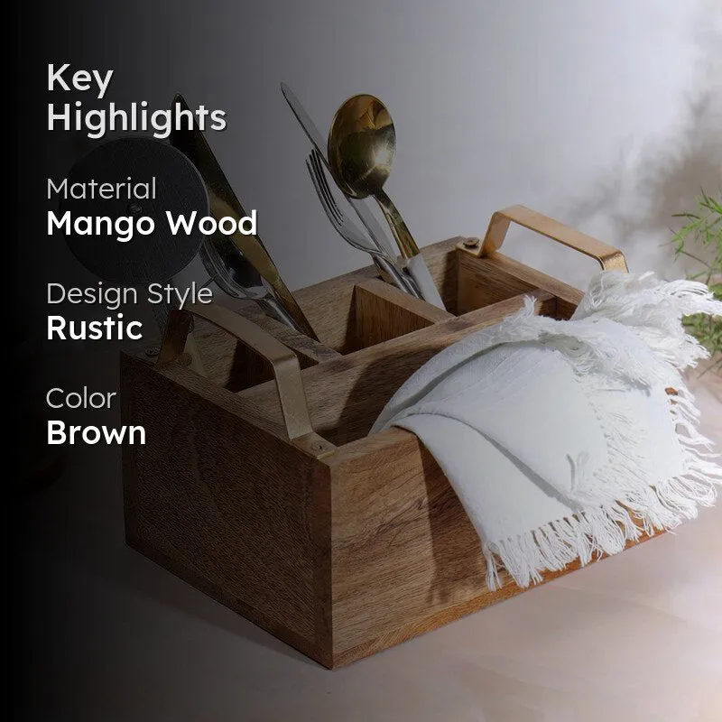 Simiya Mangowood Cutlery Holder media 2