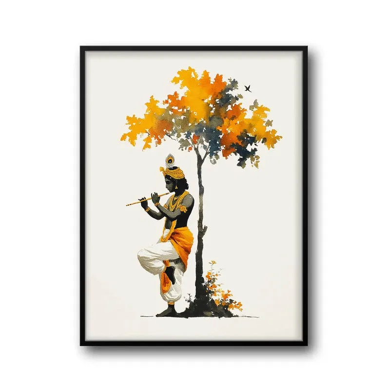 Lord Shyamsundar Krishna Playing Fluit Archival Paper Wall Art media 7