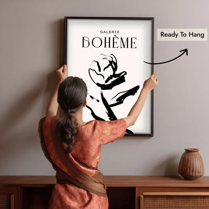Expressive Flora Canvas Wall Painting With Black Frame media 6