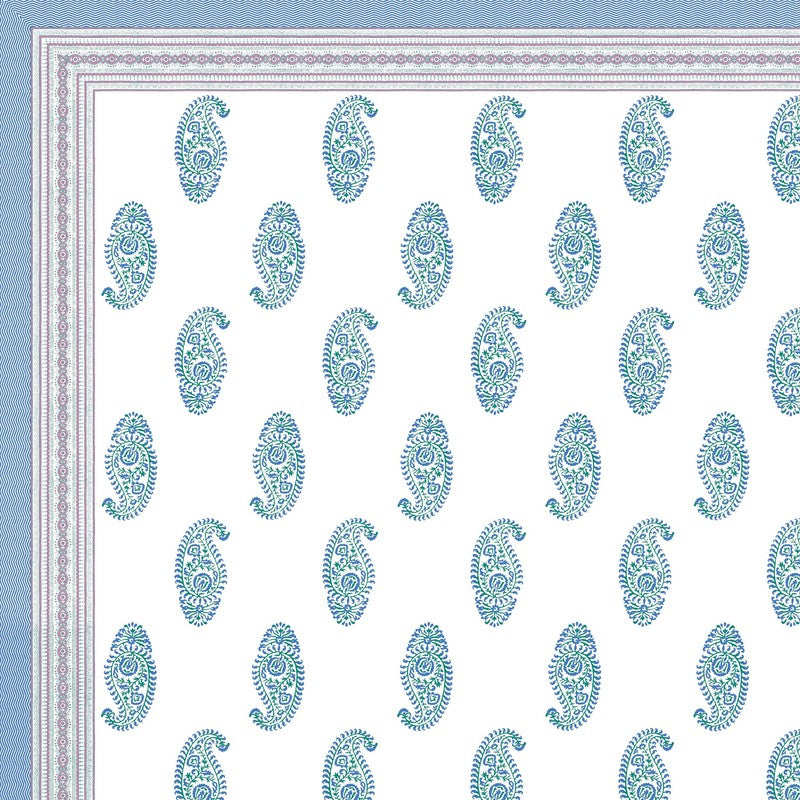 Arta Cotton Bedsheet (Blue,White) - 240 TC media 5