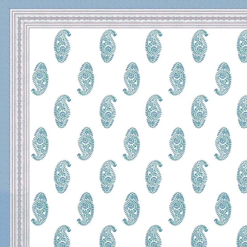 Arta Cotton Bedsheet (Blue,White) - 240 TC media 5
