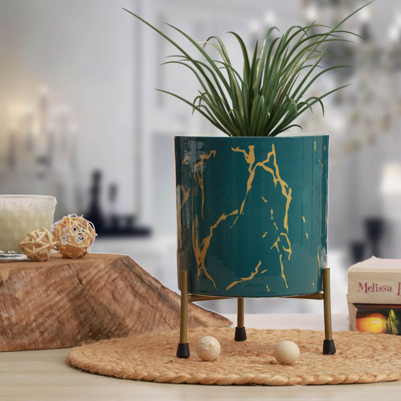 Nauko Planter With Stand (Green) - Two Piece set media 11