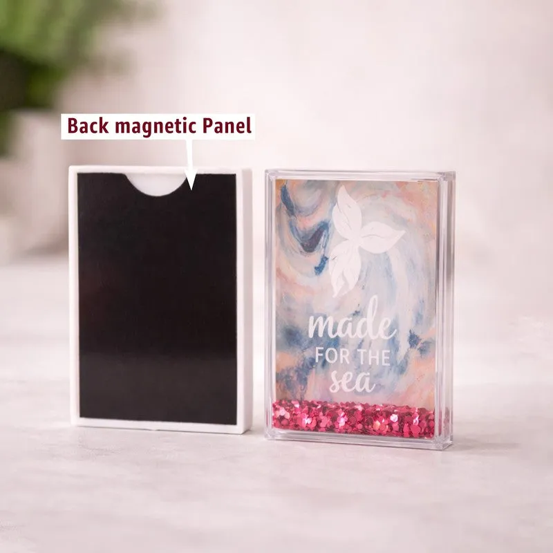 Beach Vibes Glitter Photo Frame With Fridge Magnet media 5