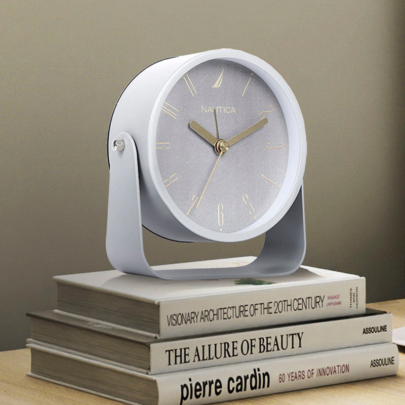 Nautica Velvet Clockwork Table Clock - White