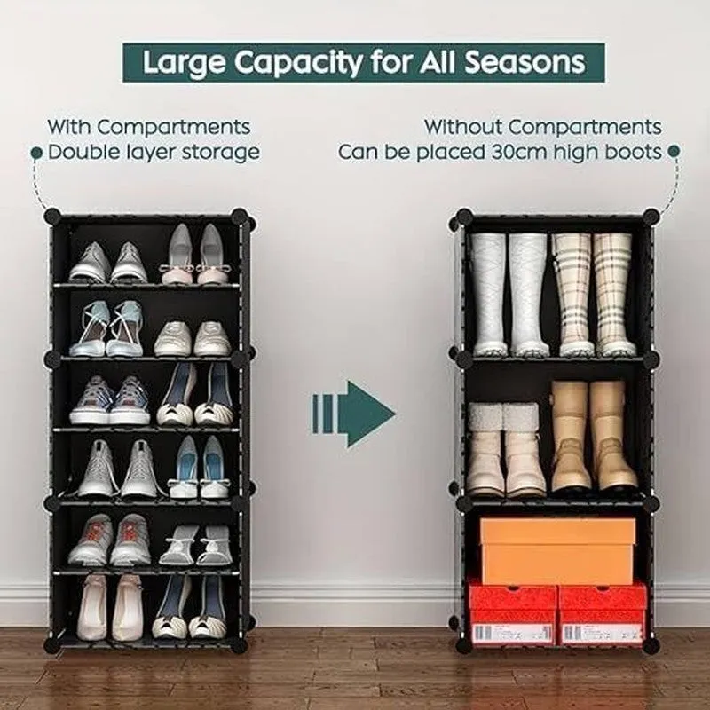 EntryEase Black Plastic & Metal Shoe Racks media 6