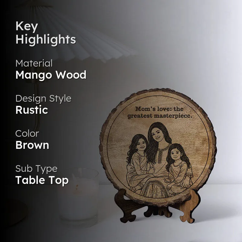 Mother's Love Is A Masterpiece Wood Showpiece - Round media 2