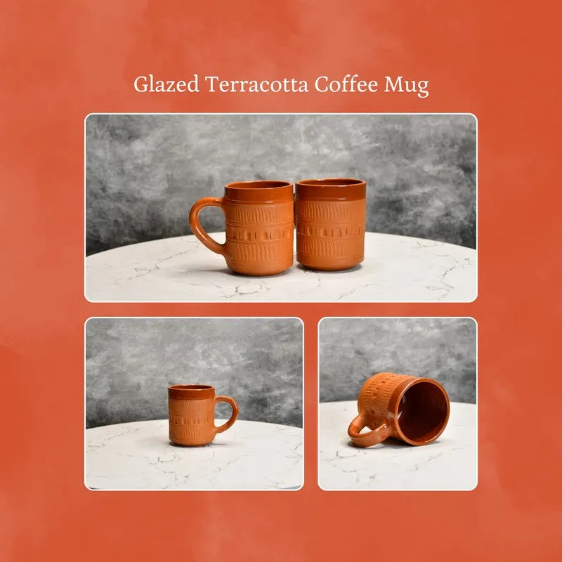 Sediment Terracotta Coffee Mug (440 mL Each) - Set Of Two media 8