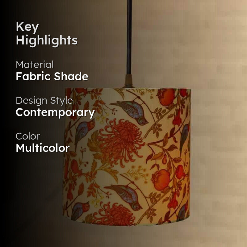 Amber Fabric Ceiling Lamp media 2