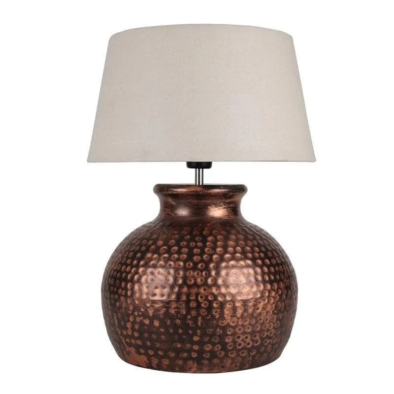 Dyuti Fabric Table Lamp - Beige,Bronze media 3