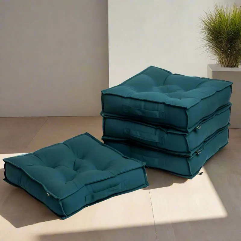 Tara Floor Cushion (Botanical Green) - Set Of Four media 1