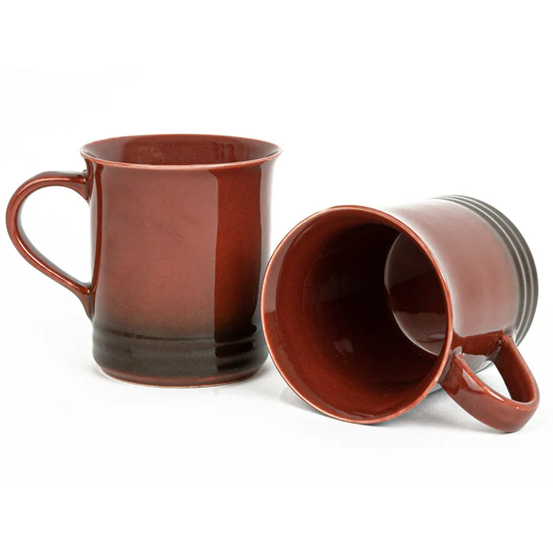 Brew Ceramic Coffee Mug (450 mL Each/Deep Red) - Set of Two media 6