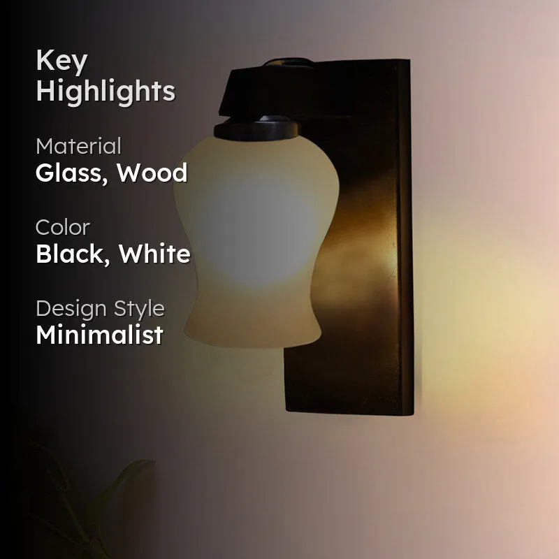 Eyrie Glass & Wooden Wall Lamp media 2