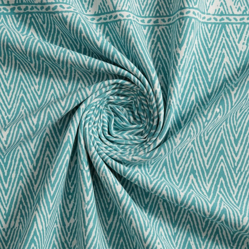 Jorie Geometric Printed Cotton Bedsheet (Aqua) - 120 TC media 5