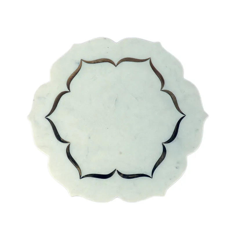 Stonova (Marble,Brass) Marble Serving Platter media 3