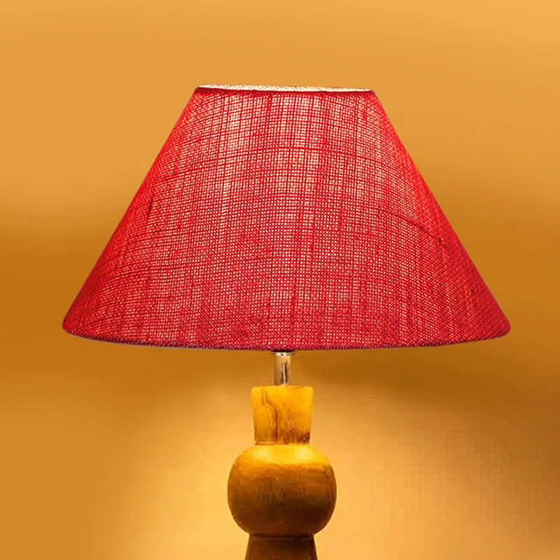 Angler Neo Jute Wooden Table Lamp - Pink,Brown media 4