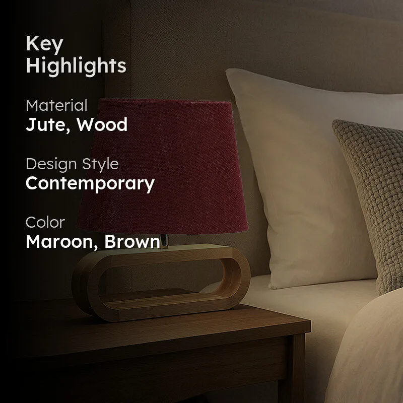 Sienna I Curve Jute Table Lamp - Maroon,Brown media 2