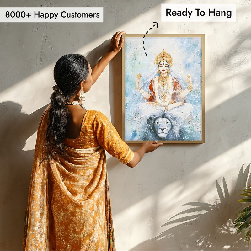 Shakthi Eternal Spiritual Archival Paper Wall Painting - Natural Brown Frame media 7