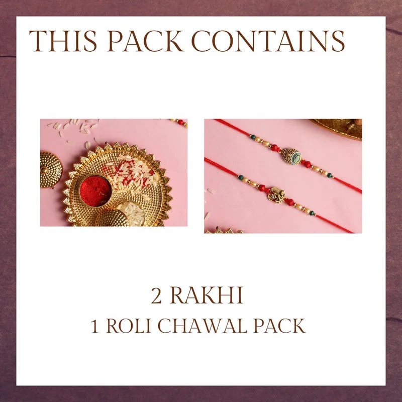 Krishna Rakhi with Roli Chawal - Three Piece Set media 4
