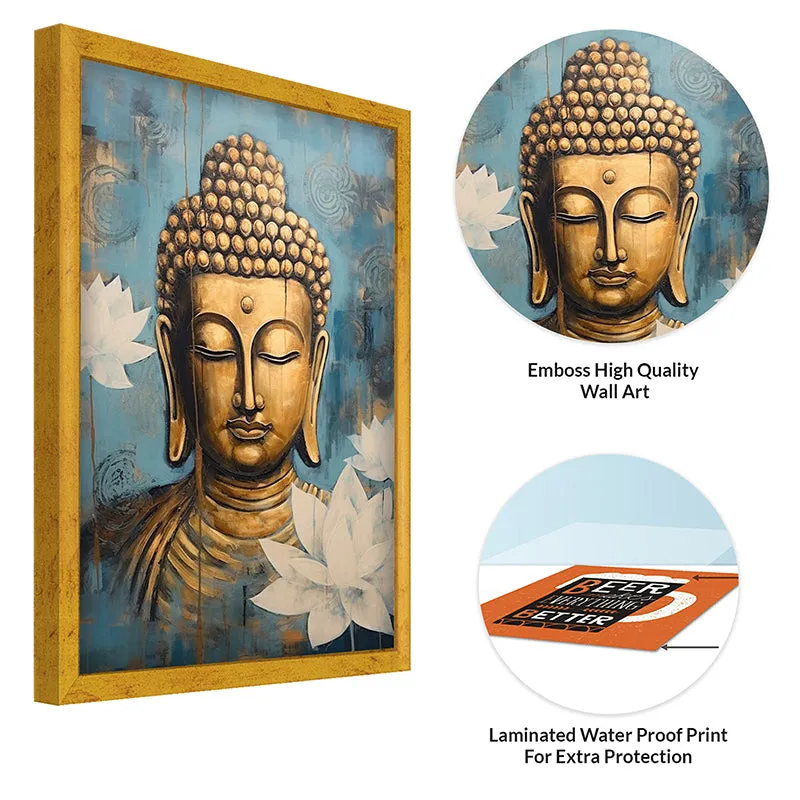 White Lotus Buddha Wall Painting media 5