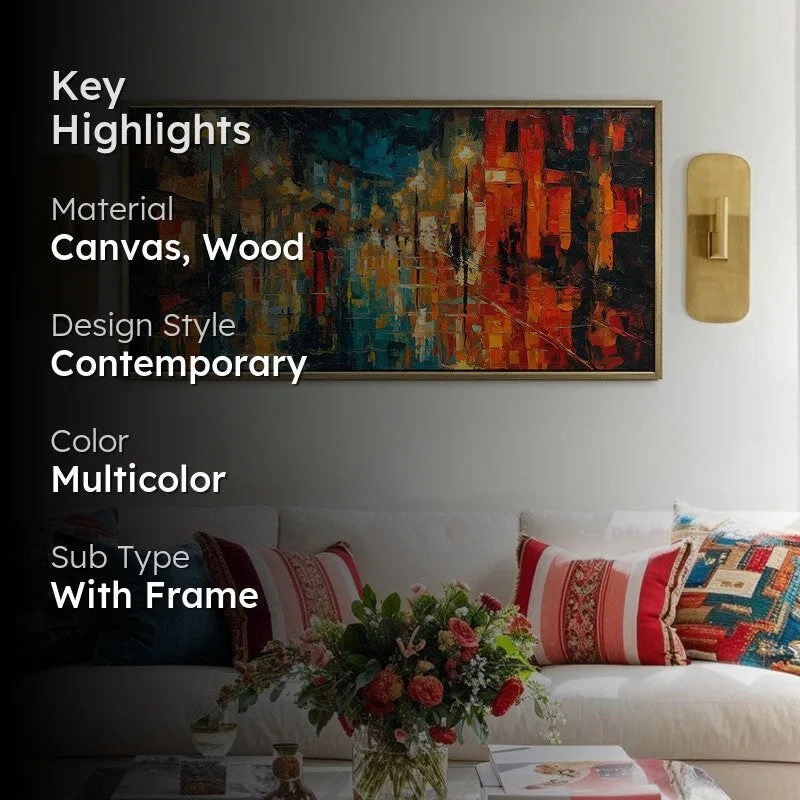 Urban Glow Canvas Wall Painting With Frame media 2