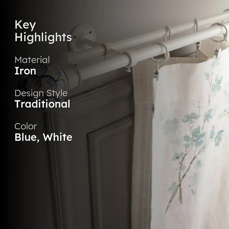 Souk Spire Duo Extendable 1" Double Curtain Rod With Round Finial & Brackets media 2