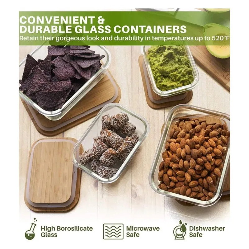 Airtight Glass Container with Lid (1040 mL/640 mL/370 mL) - Set of Three media 4