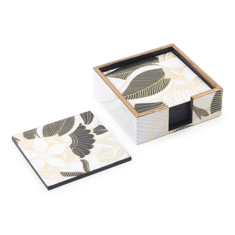 Yurex Wooden Coaster with Stand - Seven Piece Set media 5