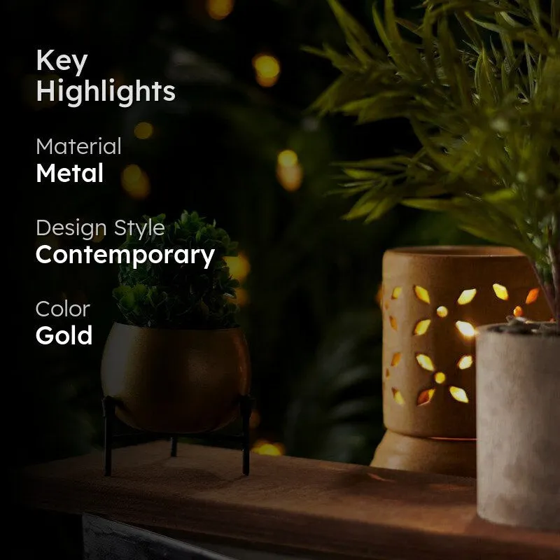 Eukene Metal Planter - Gold media 2