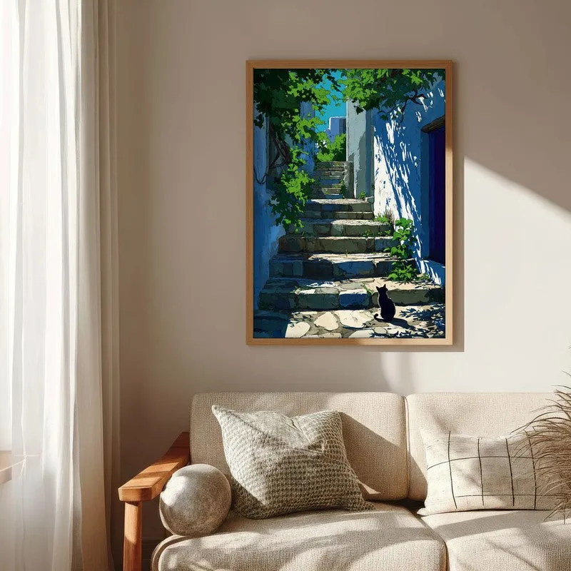 Old Town Canvas Wall Painting - Brown Frame media 6