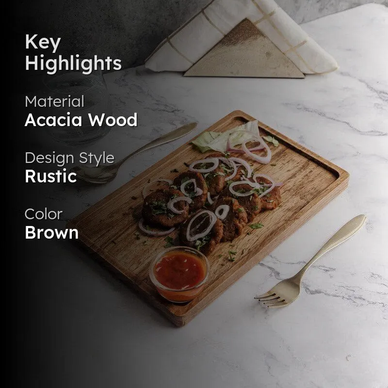 Brijo Acacia Wood Platter media 2