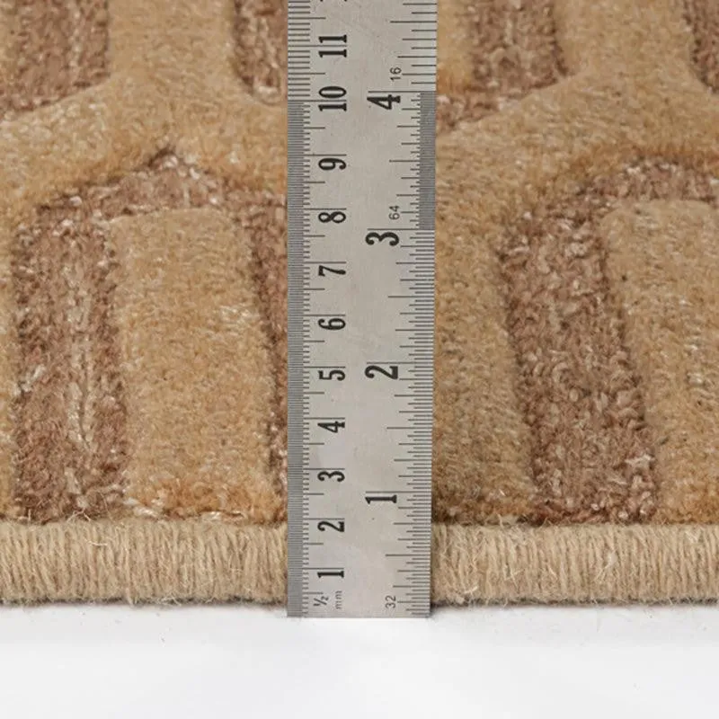 Diores Hand Tufted Geometric Wool & Nylon Carpet - Brown media 9