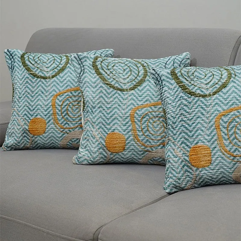 BlossomTrail Cushion Cover (Teal) - Set Of Three media 4
