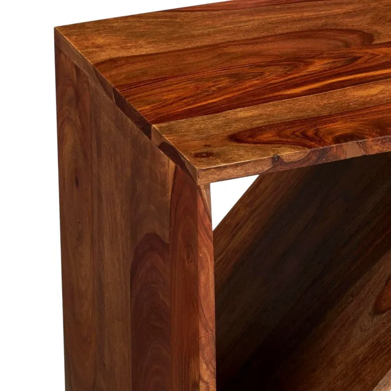 Averox Sheesham Wooden Side & Bedside Table - Brown media 6