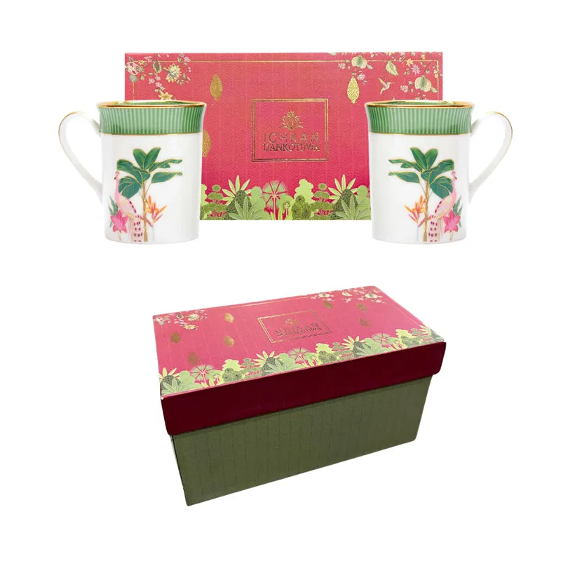 Gilded Mayura 24k Gold Brushed Porcelain Coffee Mug (300 mL Each) - Set of Two media 7
