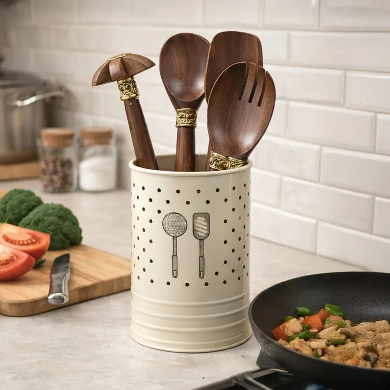 HomeSmart Sturdy Cutlery Stand - Ivory media 1