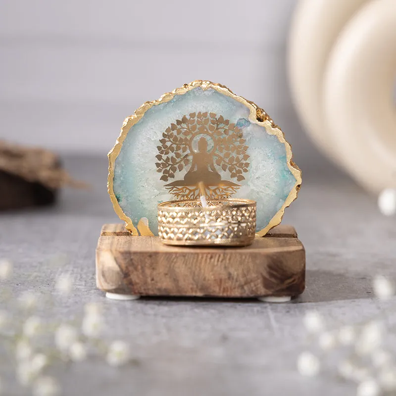 Life Tree Tea Light Holder - Aqua Blue media 3